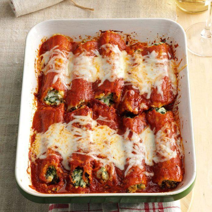 Recipe of Make-Ahead Spinach Manicotti by Andrew T