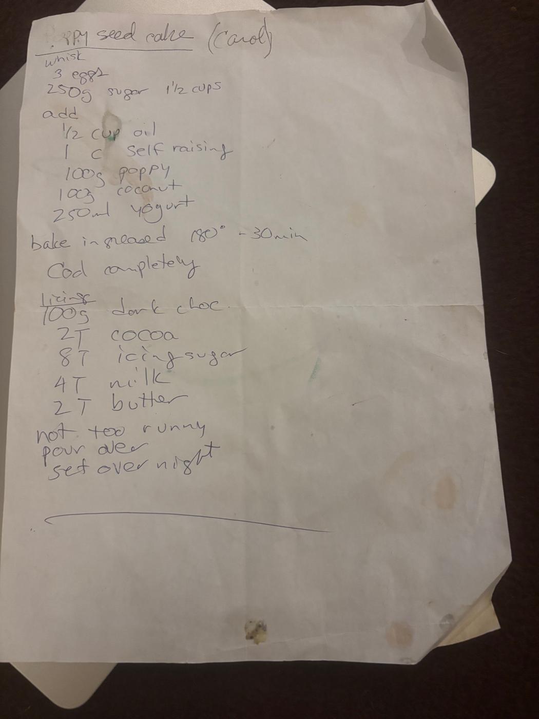 Recipe of Carol's Poppy Seed Cake by sulcaseats