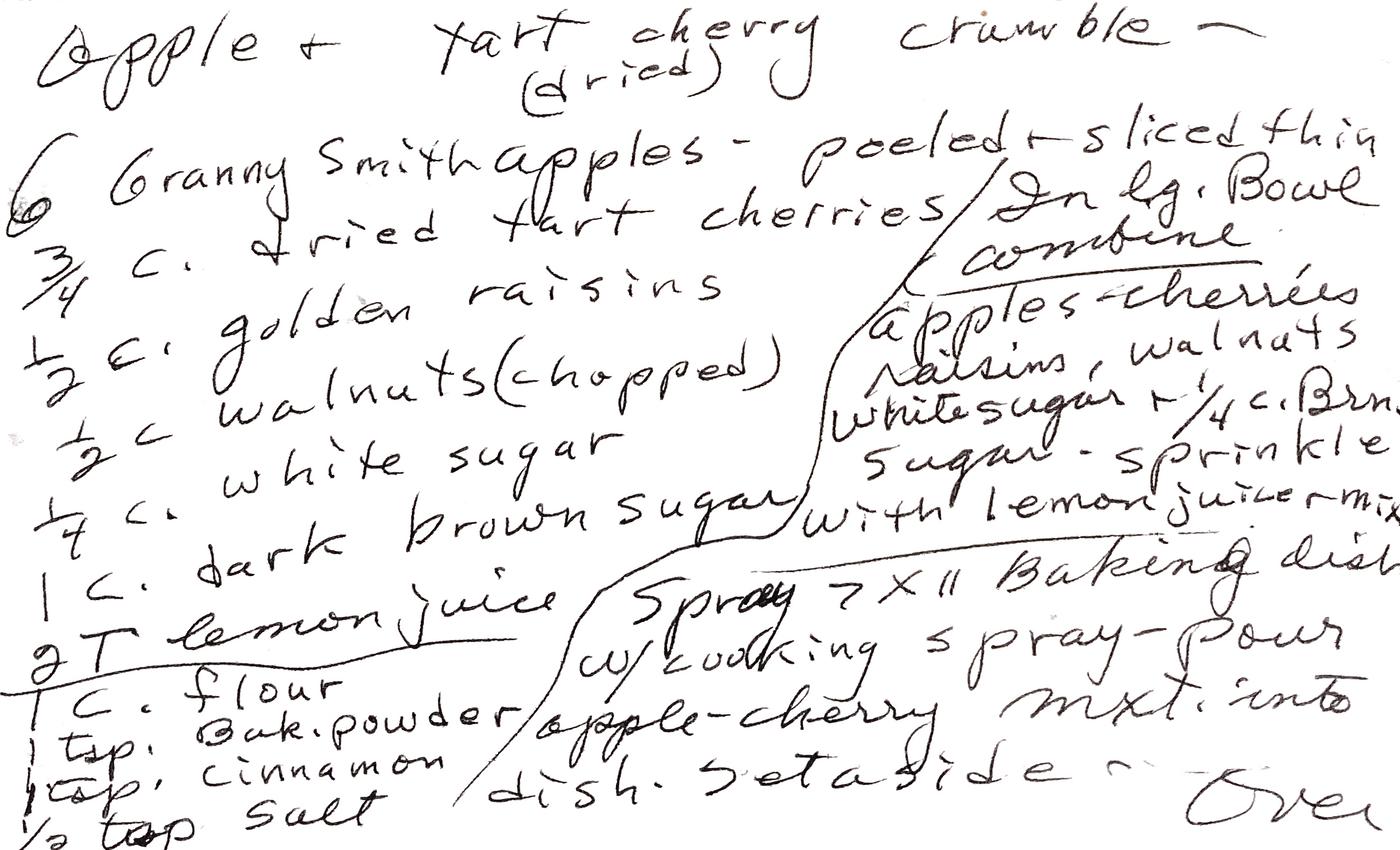Recipe of Apple and Tart Cherry Crumble by Jana Wipf