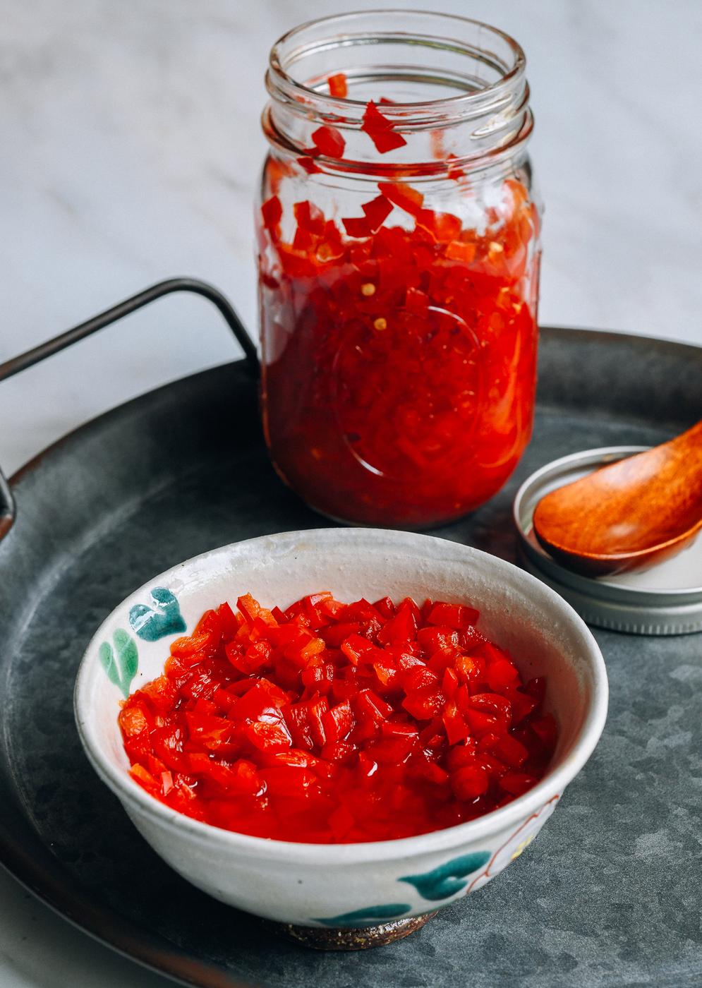 Recipe of Homemade Hunan Salted Chilies (Duo Jiao - 剁椒) by The Woks of Life