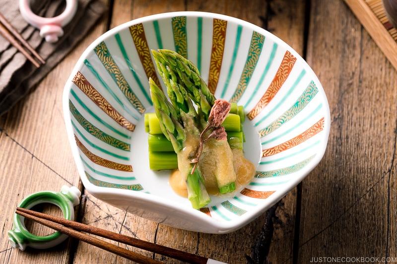 Asparagus With Miso Dressing (Karashi Sumisoae) by Just One Cookbook ...