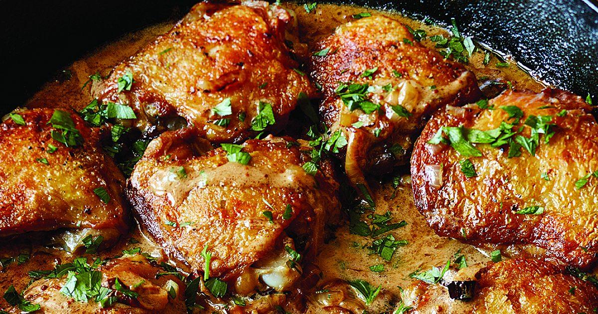 Recipe of Chicken Thighs with Creamy Mustard Sauce | Recipes by Barefoot Contessa
