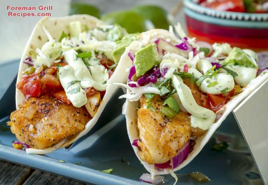Recipe of Grilled Cod Fish Tacos by Foreman Grill Recipes